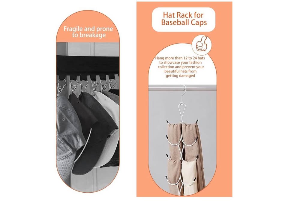 2PCS Scarf Hangers, Multifunctional Scarf Organizer with 12 Hooks, 360° Rotating