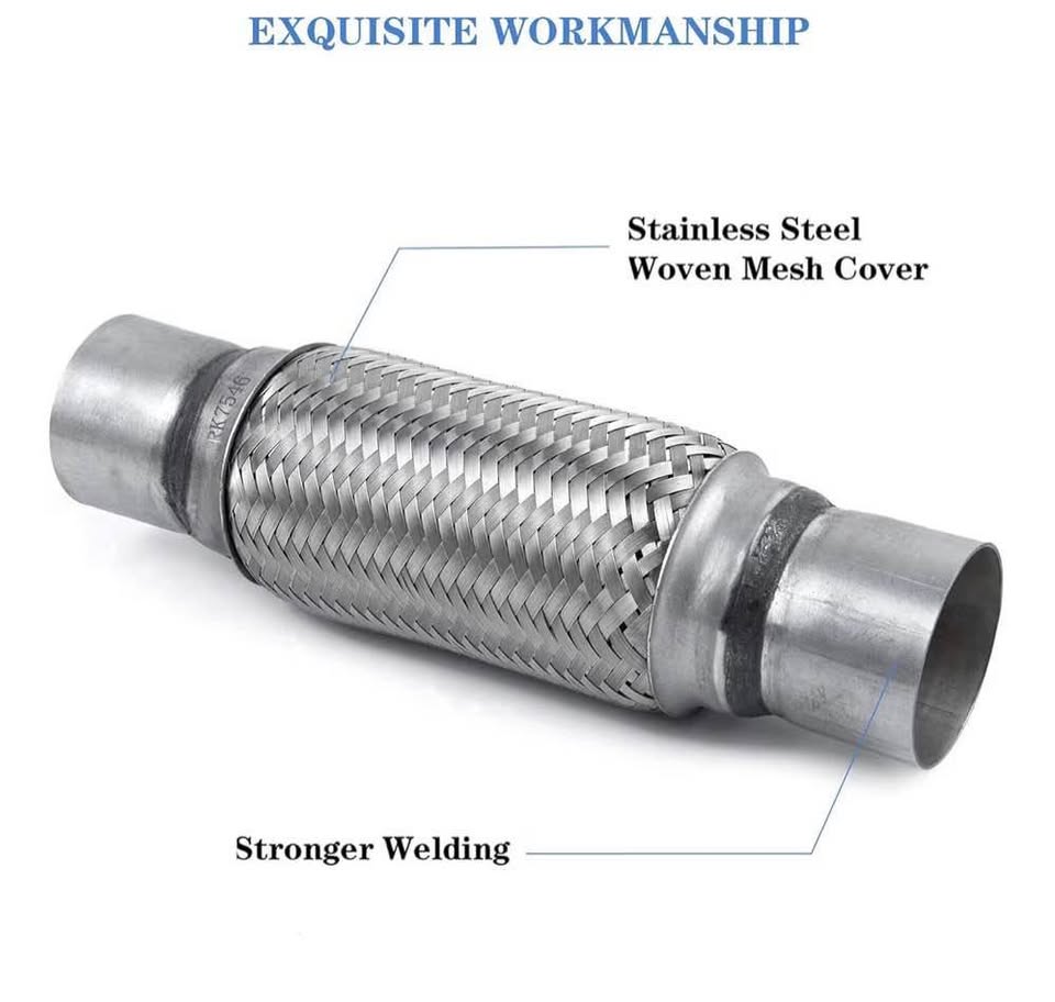 Remarkable Power RK7546-2.5" x 8" Heavy Duty Stainless Steel Exhaust Flex Pipe 1