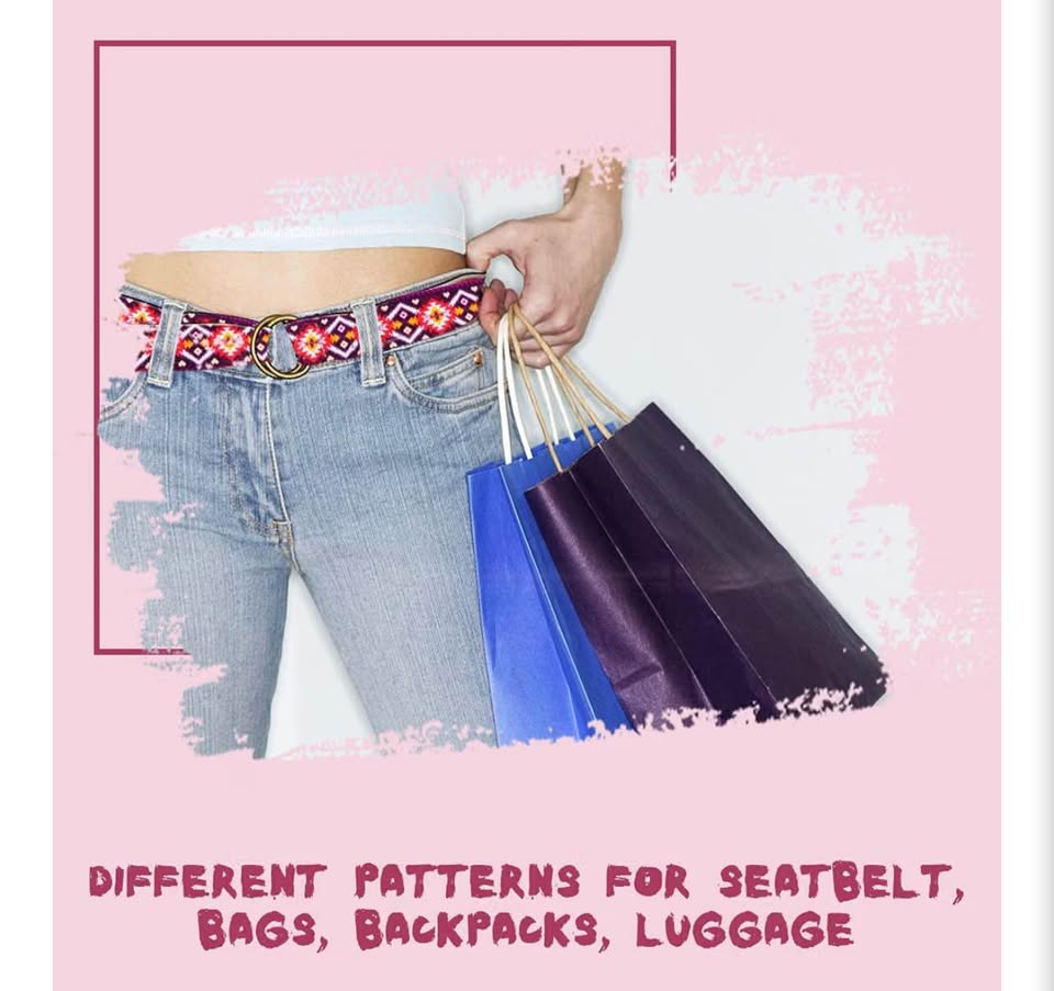 6 Rolls 1.5 inch Bohemian Nylon Webbing Belt Webbing Straps Purse Straps Backpac