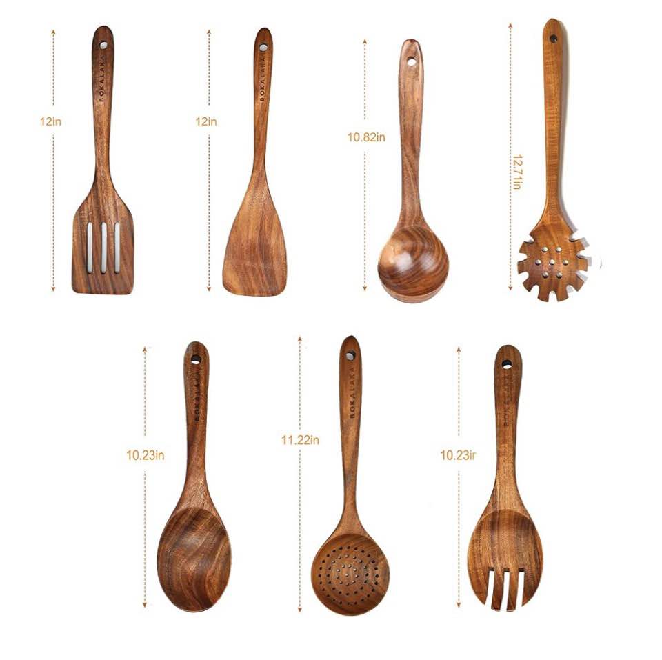 7-Piece Wooden Kitchen Utensil Set