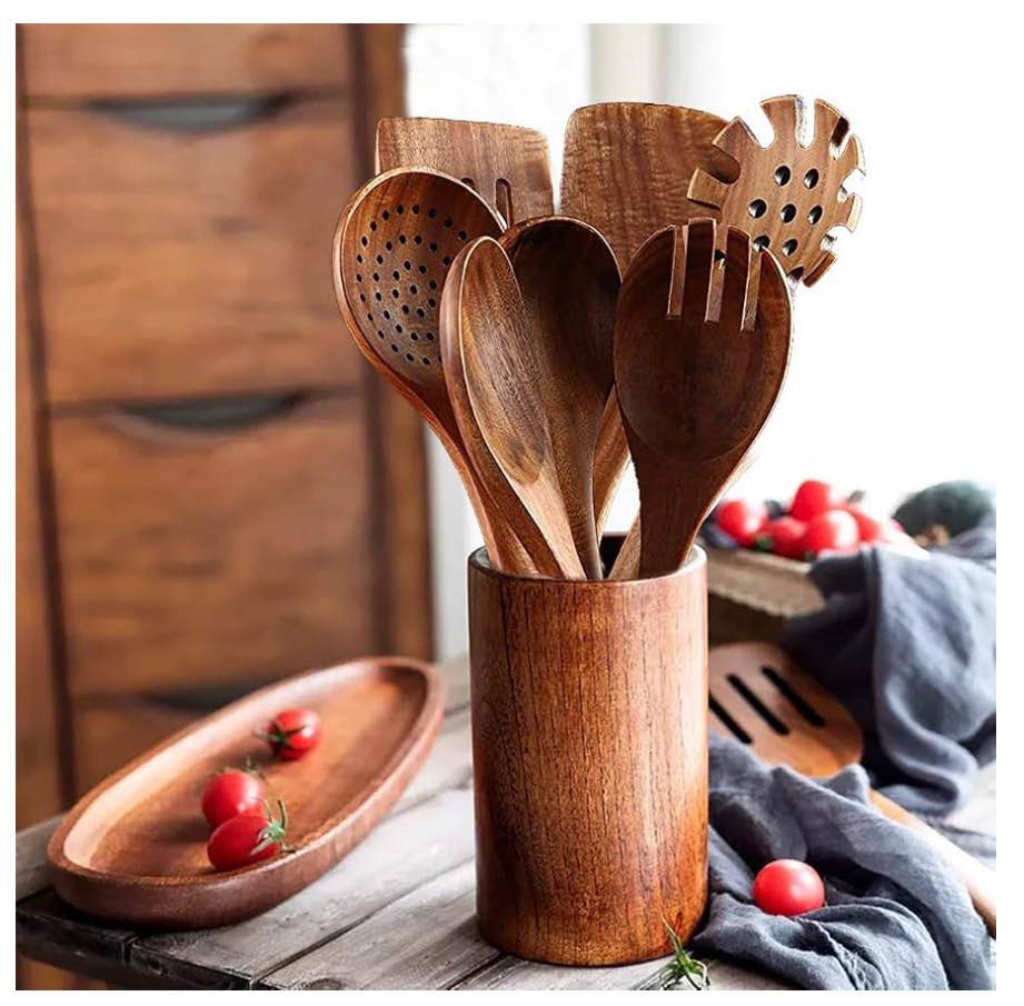 7-Piece Wooden Kitchen Utensil Set