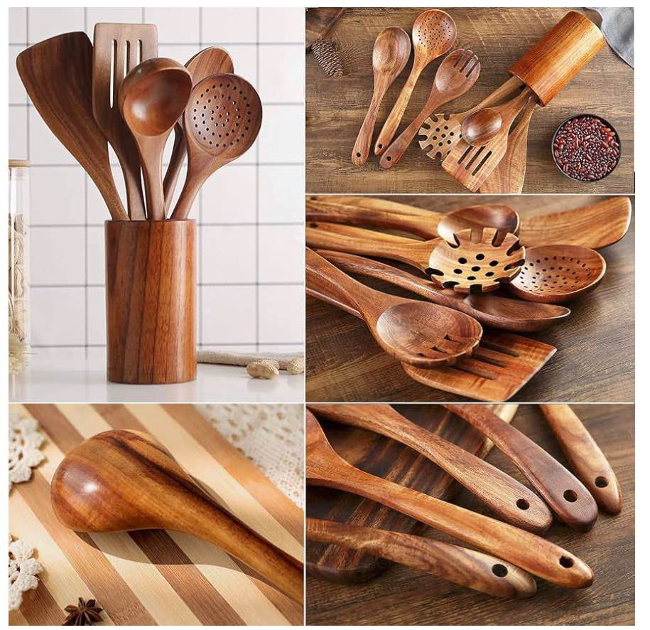 7-Piece Wooden Kitchen Utensil Set