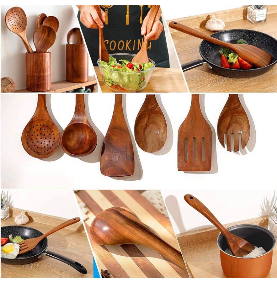 7-Piece Wooden Kitchen Utensil Set