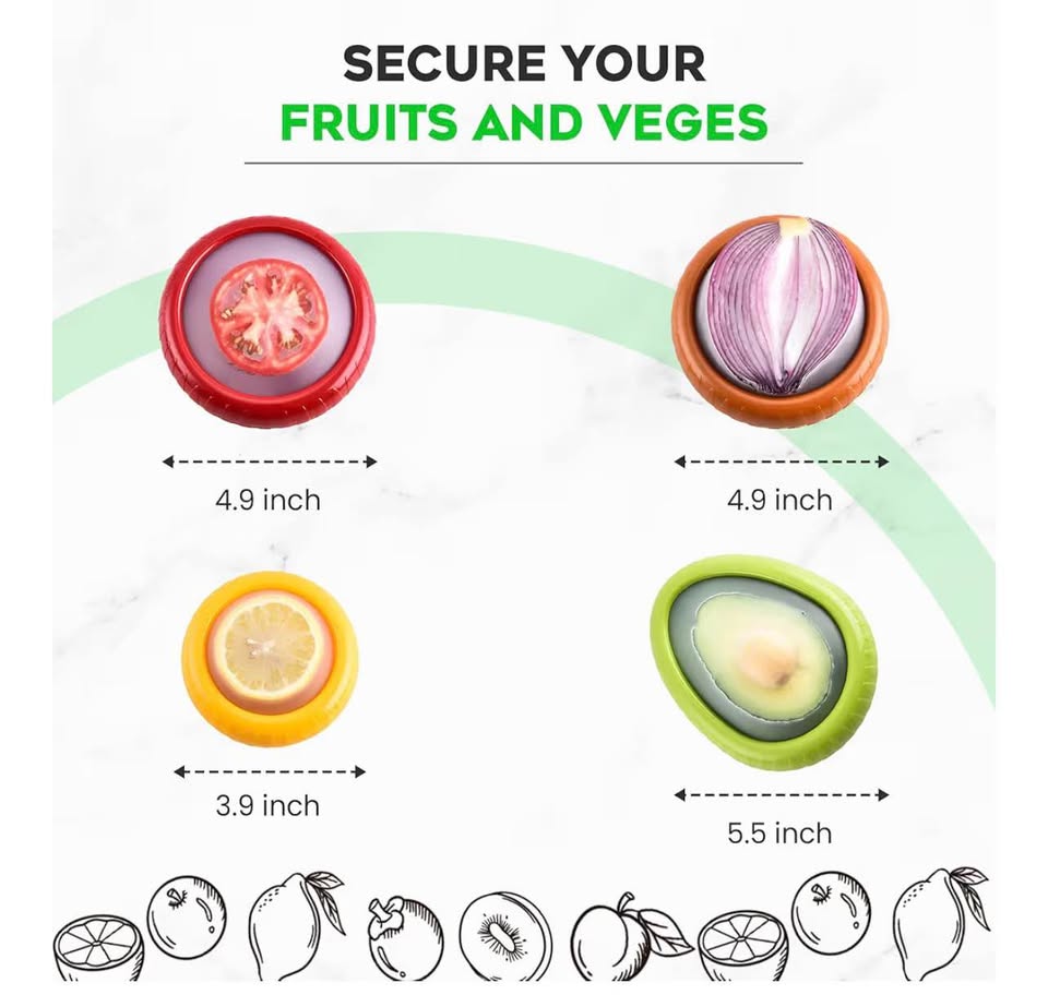 Silicone Avocado Saver 4PCS - Multi-Use Food Savers