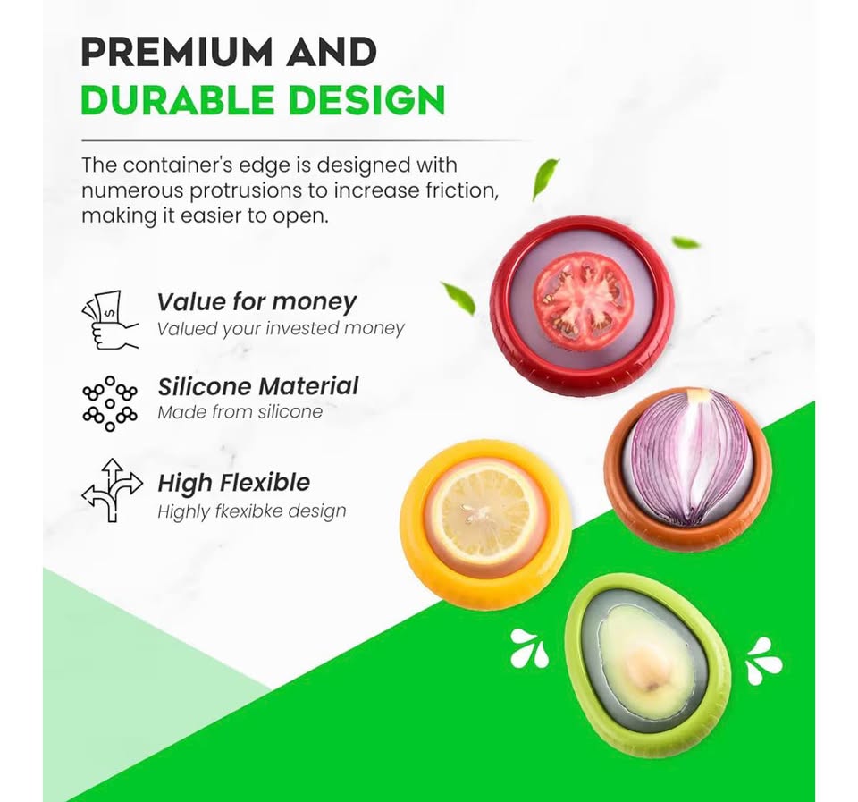 Silicone Avocado Saver 4PCS - Multi-Use Food Savers