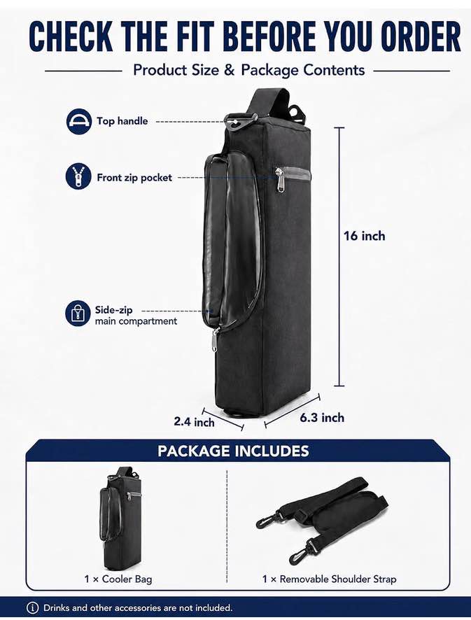 Golf Cooler Bag, Golf Gifts for Men, 6-Can Beer Sleeve
