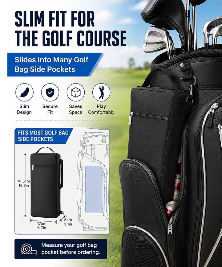 Golf Cooler Bag, Golf Gifts for Men, 6-Can Beer Sleeve
