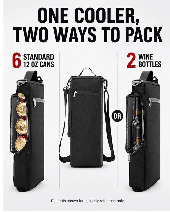 Golf Cooler Bag, Golf Gifts for Men, 6-Can Beer Sleeve