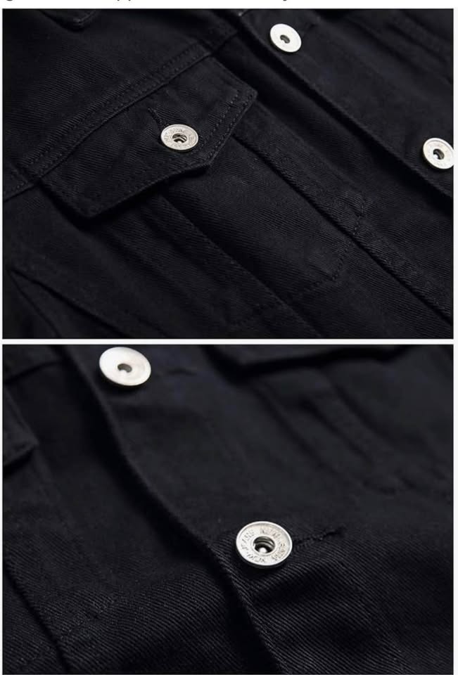 Distressed Black Denim Jacket