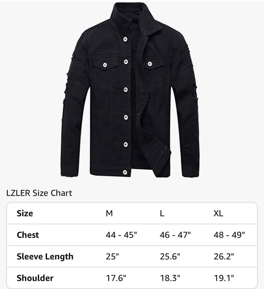 Distressed Black Denim Jacket